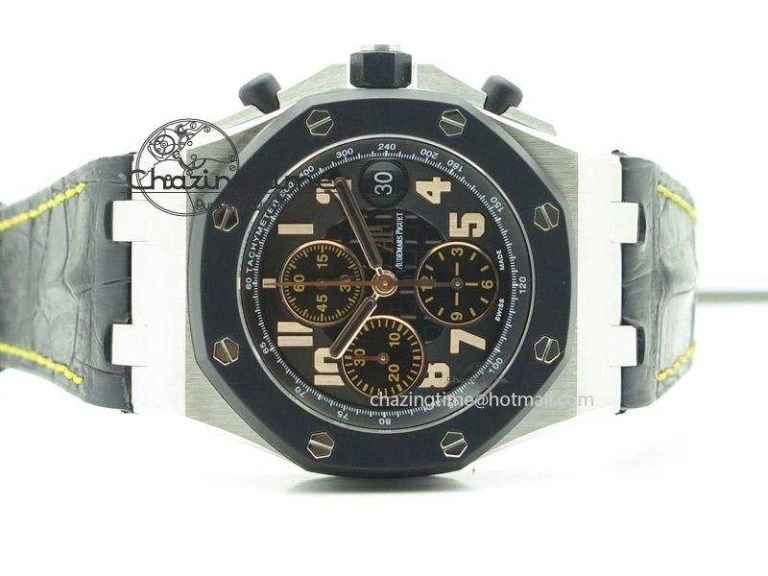 Stylish Royal Oak Offshore “57th Street” Rubberclad Bezel JF Best Edition On Leather Strap A 5124