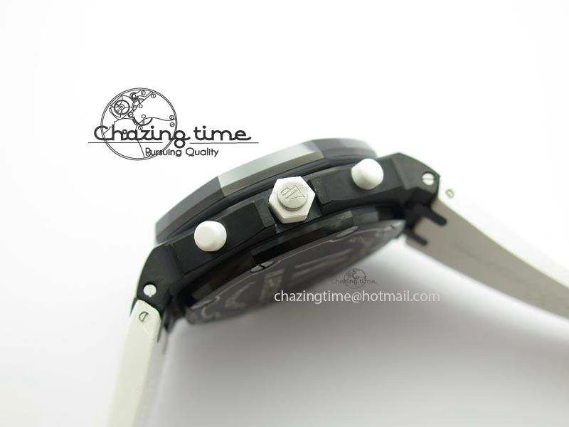 UrbanChic Royal Oak Offshore Black & White Marcus JF Best Edition On White Rubber Strap A7750 (Free Black Strap) 5068