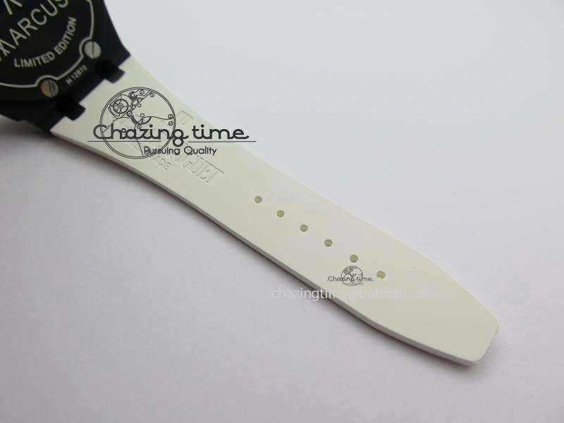 UrbanChic Royal Oak Offshore Black & White Marcus JF Best Edition On White Rubber Strap A7750 (Free Black Strap) 5068