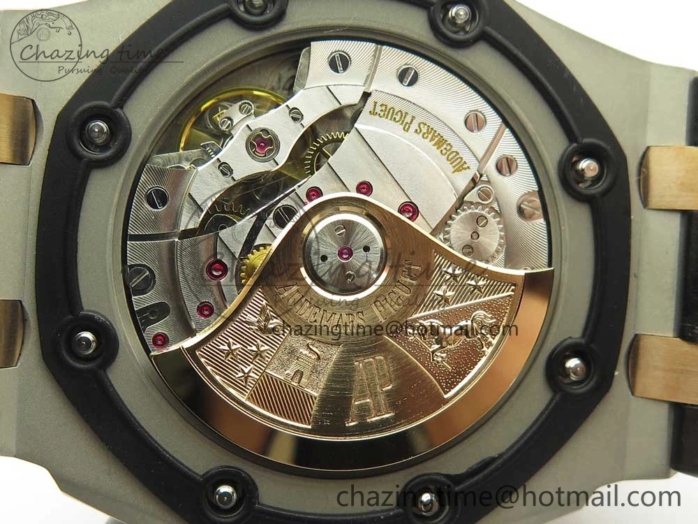 Royal Oak Offshore Bucherer JF Best Edition Two Tone Blue Dial on Black Leather Strap A QuickDry 4891