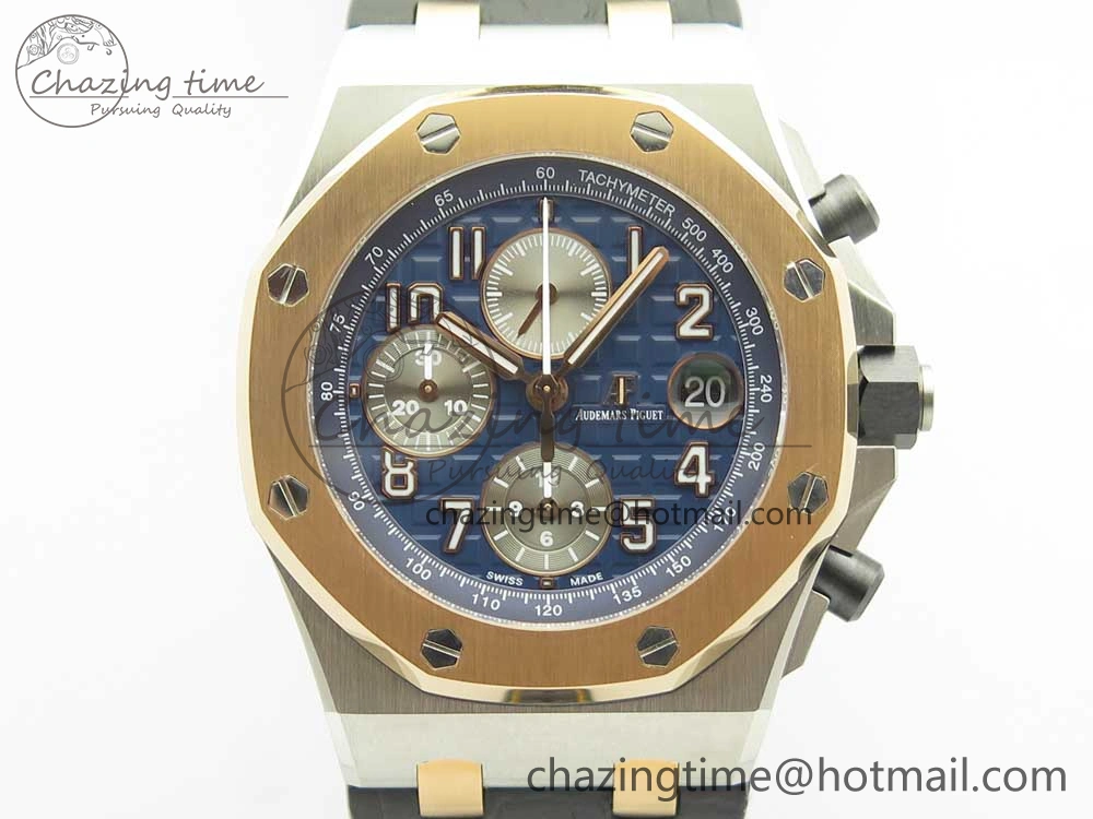 Royal Oak Offshore Bucherer JF Best Edition Two Tone Blue Dial on Black Leather Strap A QuickDry 4891