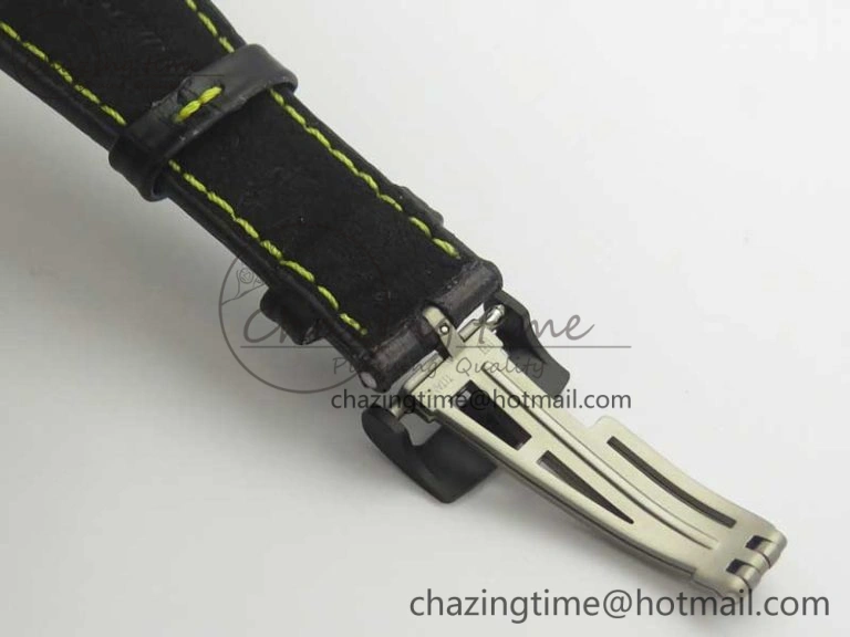 Comfortable Royal Oak Offshore Bumble Bee Forged Carbon 1:1 JF Best Edition On Leather Strap A7750 V2 w- Cyclops 4946