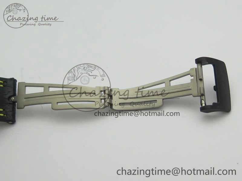 Comfortable Royal Oak Offshore Bumble Bee Forged Carbon 1:1 JF Best Edition On Leather Strap A7750 V2 w- Cyclops 4946