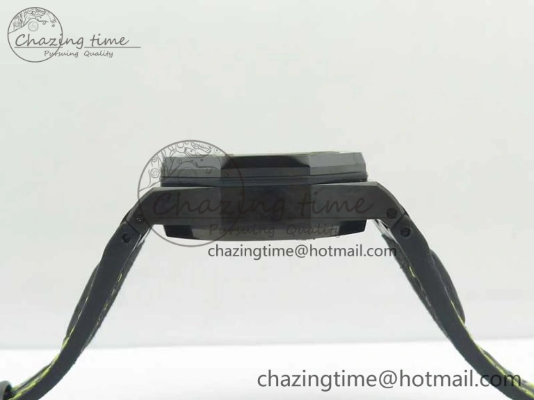 Comfortable Royal Oak Offshore Bumble Bee Forged Carbon 1:1 JF Best Edition On Leather Strap A7750 V2 w- Cyclops 4946