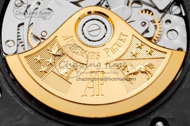 Elegant Royal Oak Offshore Bumble Bee Forged Carbon 1:1 JJF Best Edition on Yellow Rubber Strap A 4609