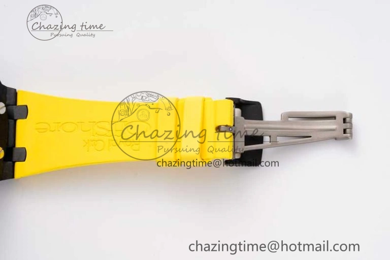Elegant Royal Oak Offshore Bumble Bee Forged Carbon 1:1 JJF Best Edition on Yellow Rubber Strap A 4609