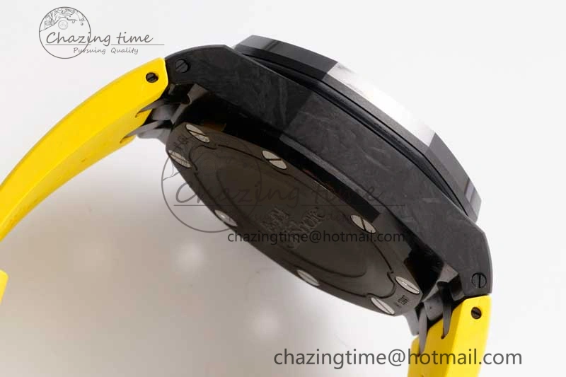 Elegant Royal Oak Offshore Bumble Bee Forged Carbon 1:1 JJF Best Edition on Yellow Rubber Strap A 4609