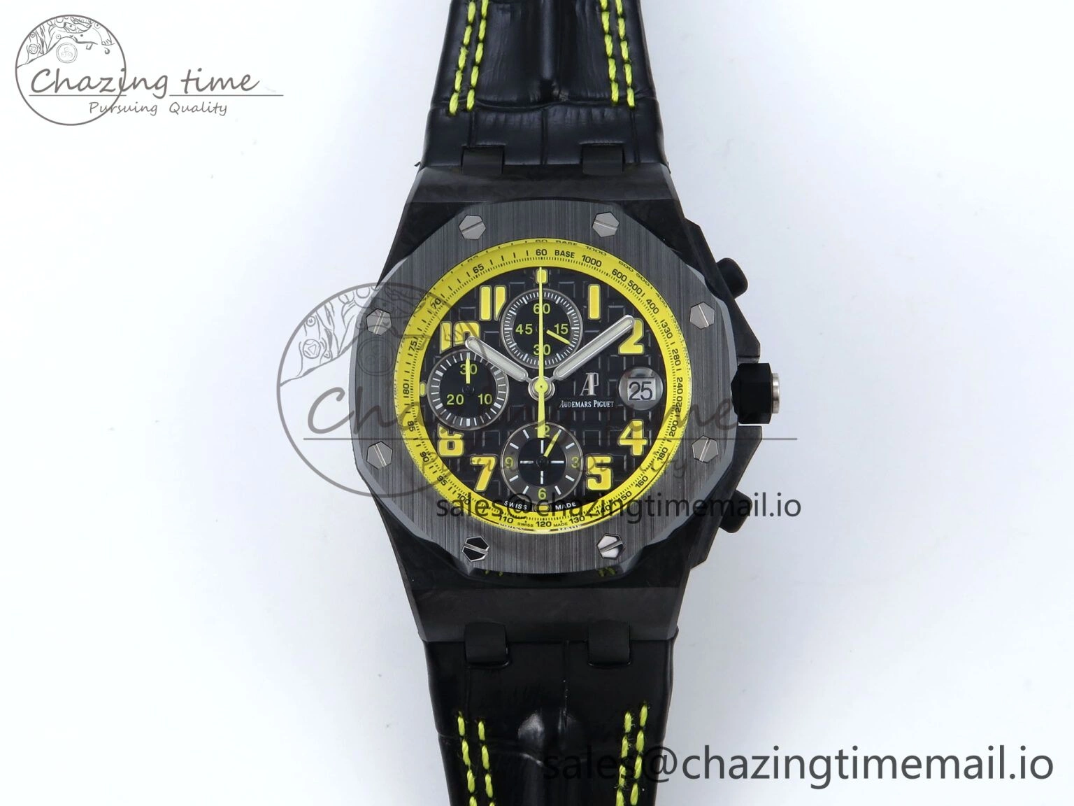 Royal Oak Offshore ‘Bumble Bee’ TKF Best Edition on Black Leather Strap A Durable 4356