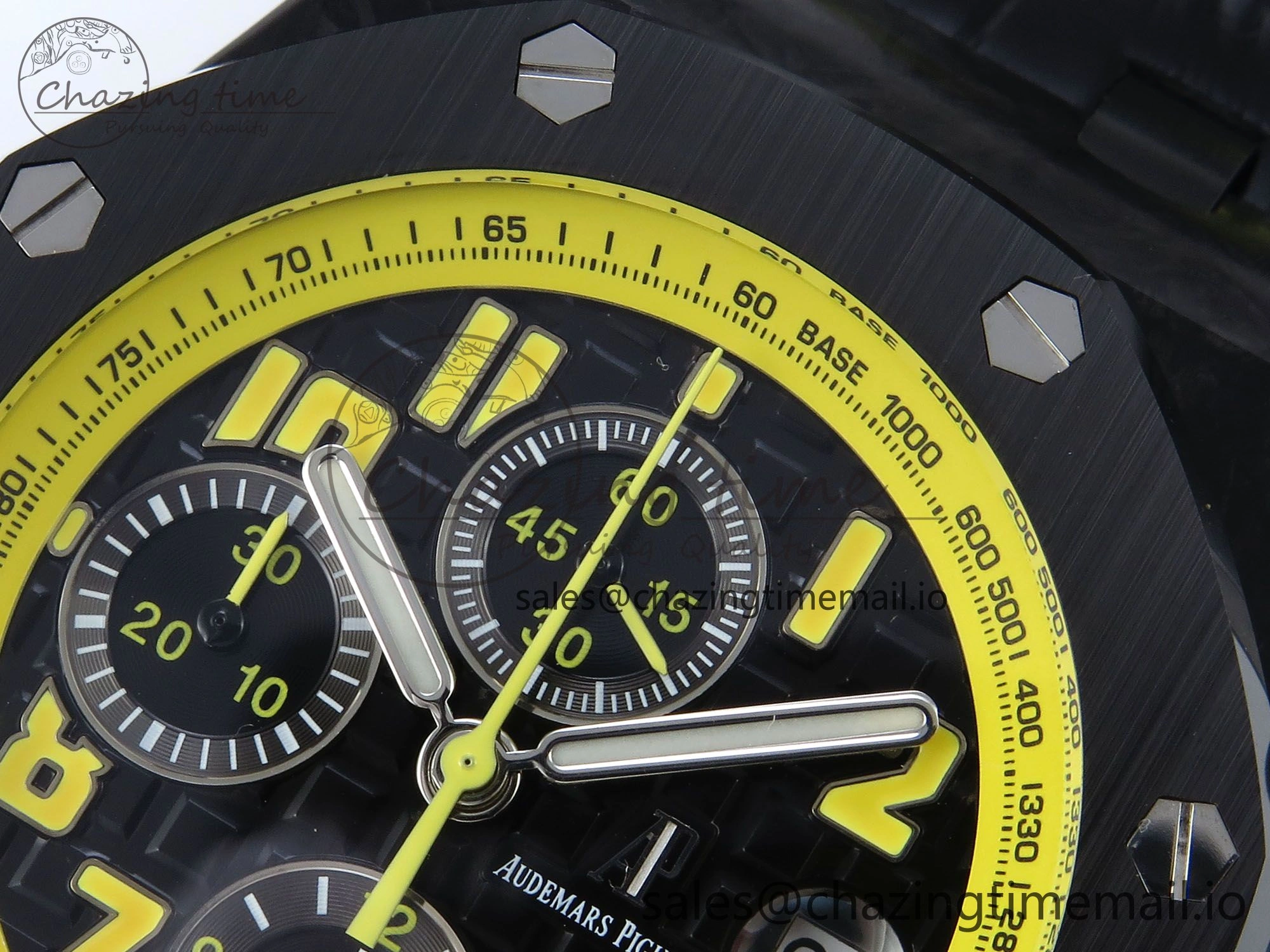 Royal Oak Offshore ‘Bumble Bee’ TKF Best Edition on Black Leather Strap A Durable 4356