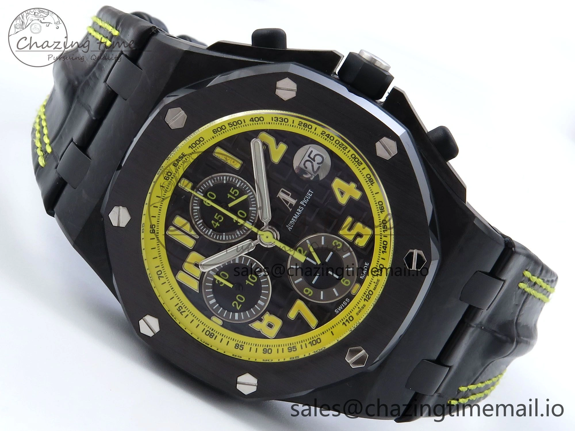 Royal Oak Offshore ‘Bumble Bee’ TKF Best Edition on Black Leather Strap A Durable 4356