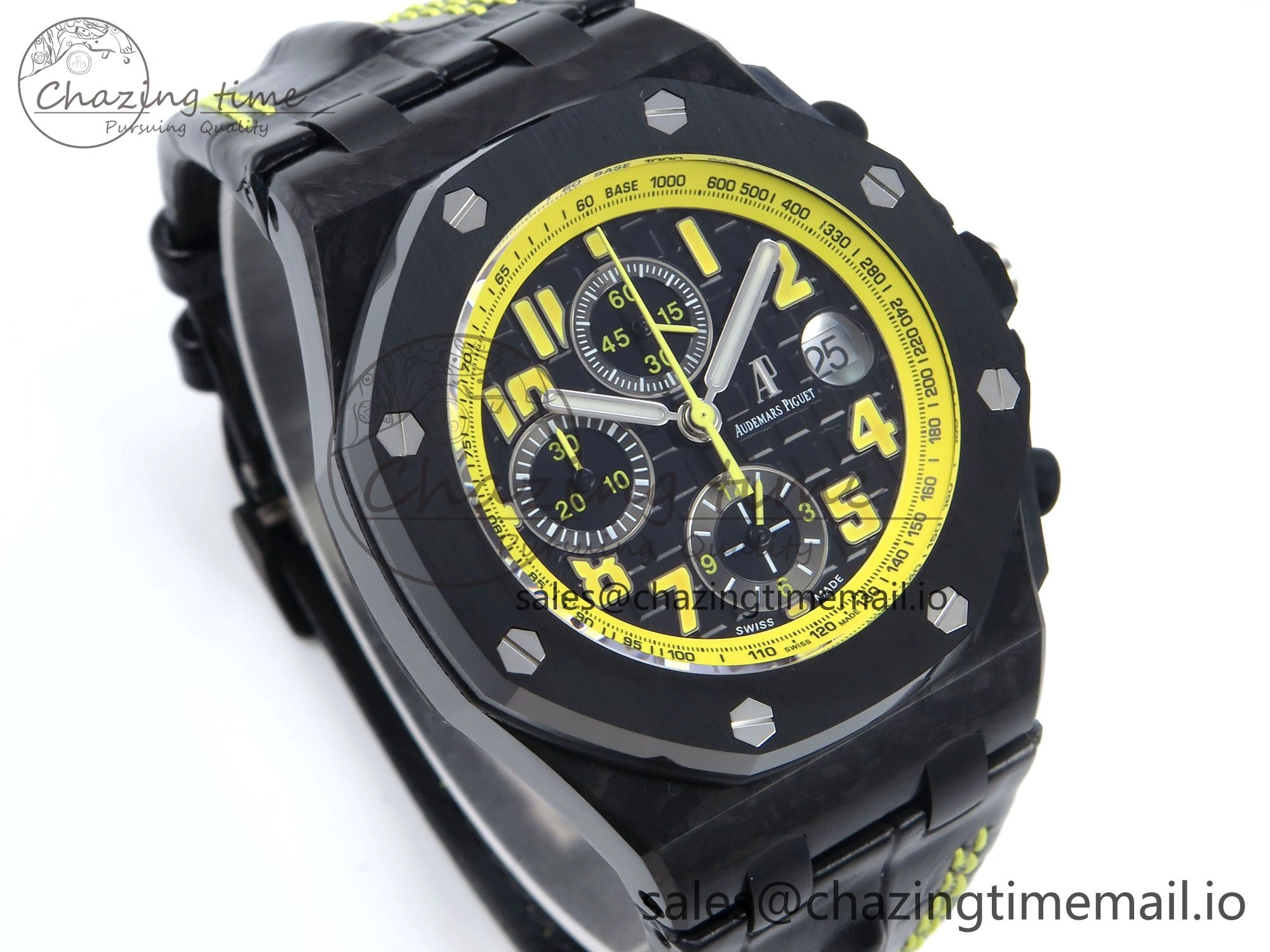 Royal Oak Offshore ‘Bumble Bee’ TKF Best Edition on Black Leather Strap A Durable 4356