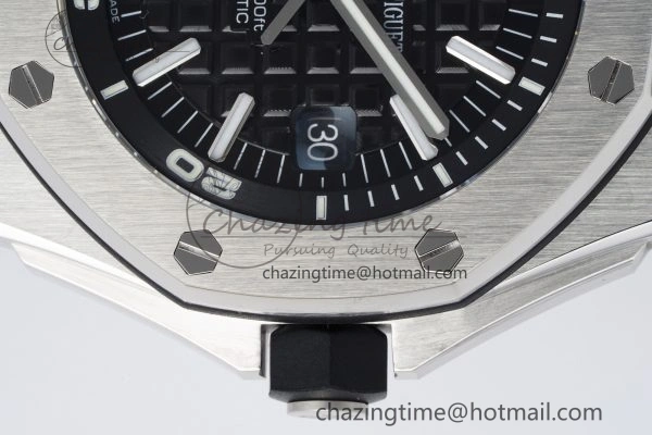 Royal Oak Offshore Diver 15703 APSF 1:1 Best Edition Black Dial on Black Rubber Strap A3120 Super Clone UrbanChic 4707