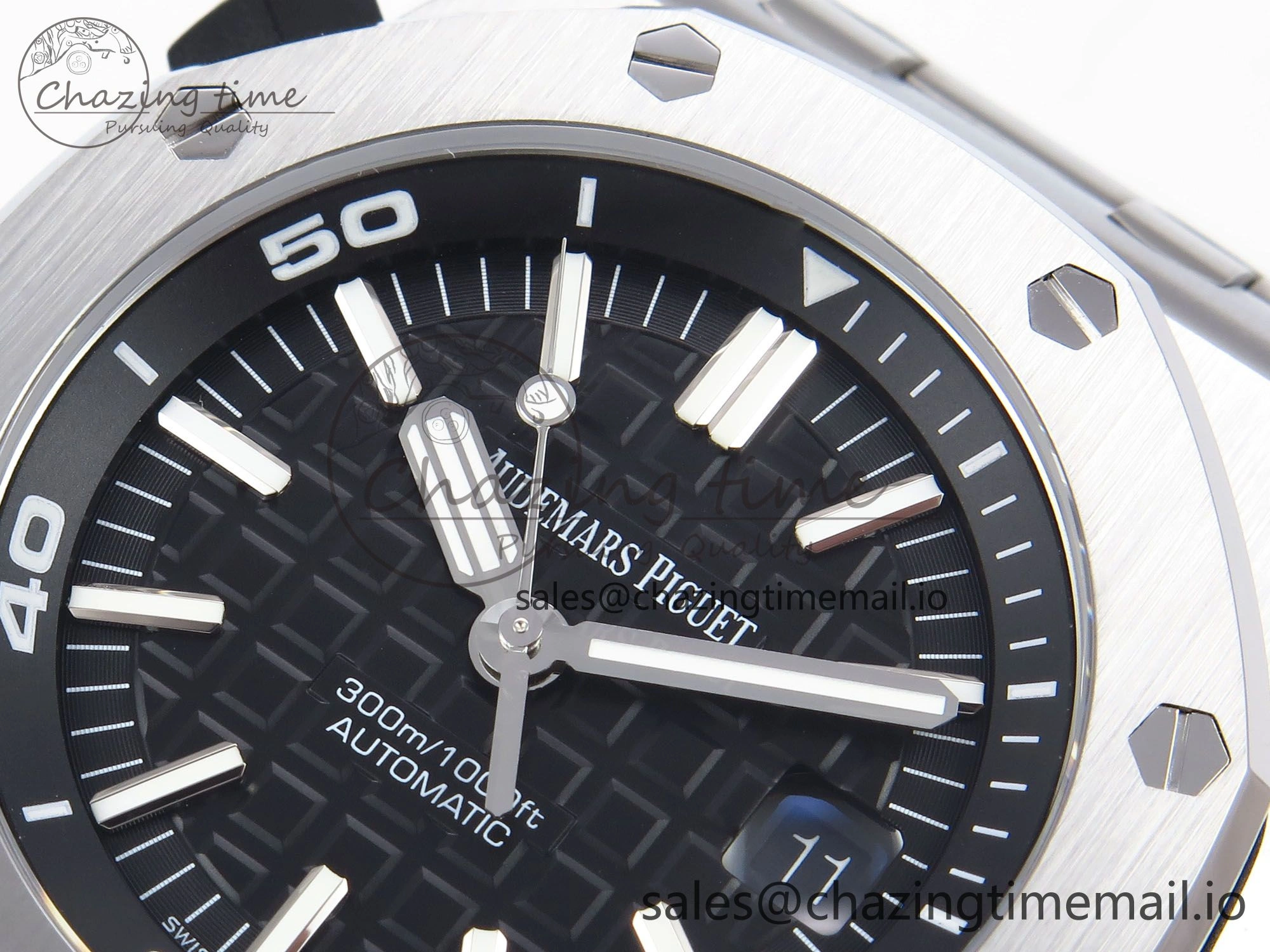 Breathable Royal Oak Offshore Diver 15703 APSF 1:1 Best Edition Black Dial on SS Bracelet SA3120 Super Clone 4391