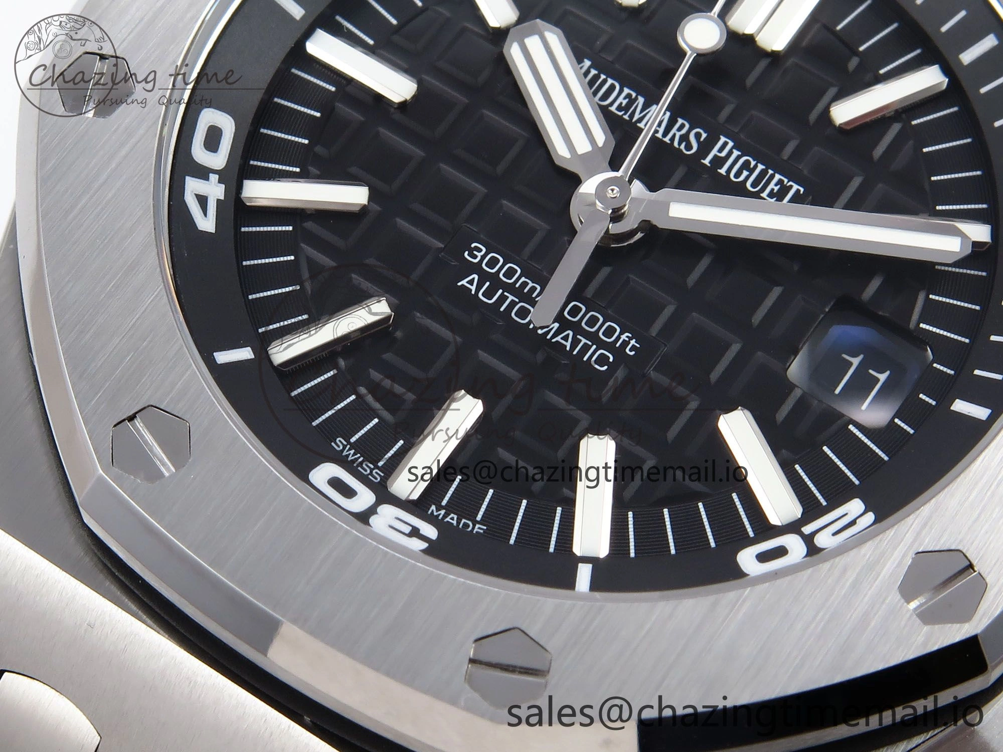 Breathable Royal Oak Offshore Diver 15703 APSF 1:1 Best Edition Black Dial on SS Bracelet SA3120 Super Clone 4391