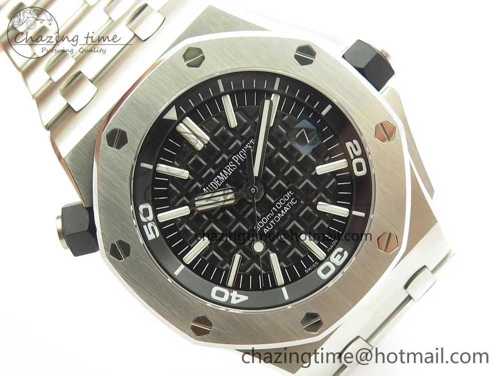 Royal Oak Offshore Diver 15703 JF 1:1 Best Edition on SS Bracelet A2824 V9. TopPick 4875
