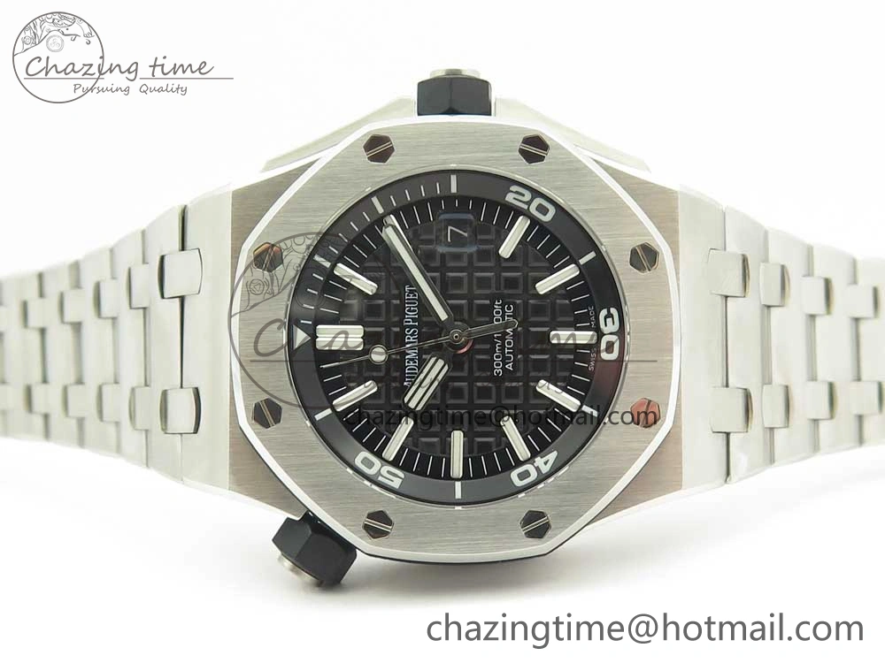 Royal Oak Offshore Diver 15703 JF 1:1 Best Edition on SS Bracelet A2824 V9. TopPick 4875