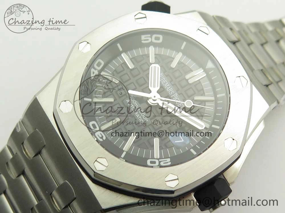 Royal Oak Offshore Diver 15703 JF 1:1 Best Edition on SS Bracelet A2824 V9. TopPick 4875