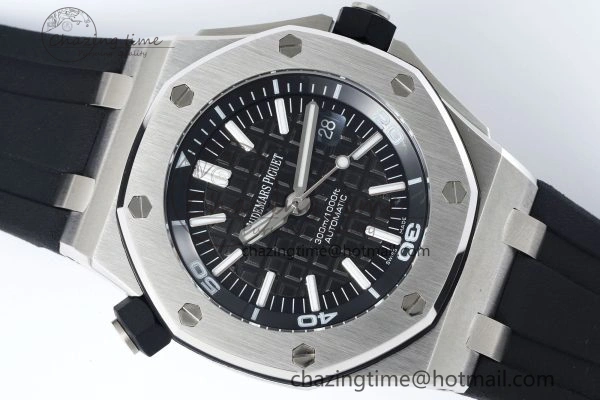 Compact Royal Oak Offshore Diver 15703 RSF 1:1 Best Edition on Rubber Strap A 4736