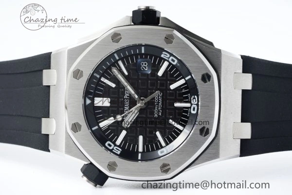 Compact Royal Oak Offshore Diver 15703 RSF 1:1 Best Edition on Rubber Strap A 4736