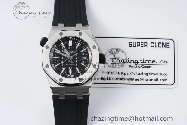 Compact Royal Oak Offshore Diver 15703 RSF 1:1 Best Edition on Rubber Strap A 4736