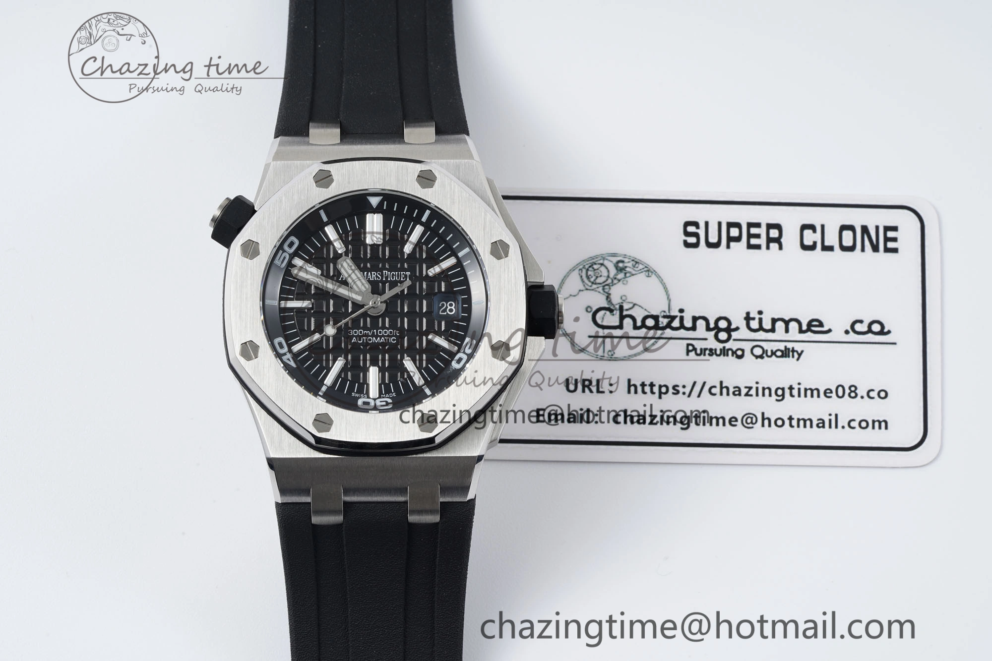 Compact Royal Oak Offshore Diver 15703 RSF 1:1 Best Edition on Rubber Strap A 4736