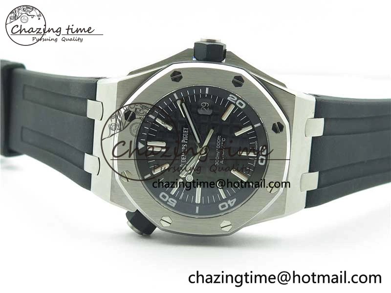Royal Oak Offshore Diver 15703 ZF 1:1 Best Edition Black Dial on Black Rubber Strap A Trendsetting 4816