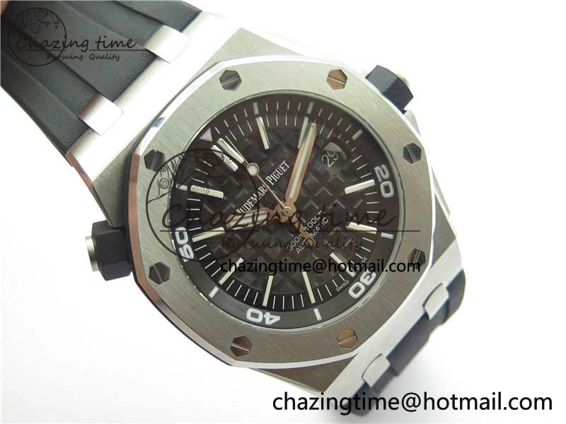 Royal Oak Offshore Diver 15703 ZF 1:1 Best Edition Black Dial on Black Rubber Strap A Trendsetting 4816