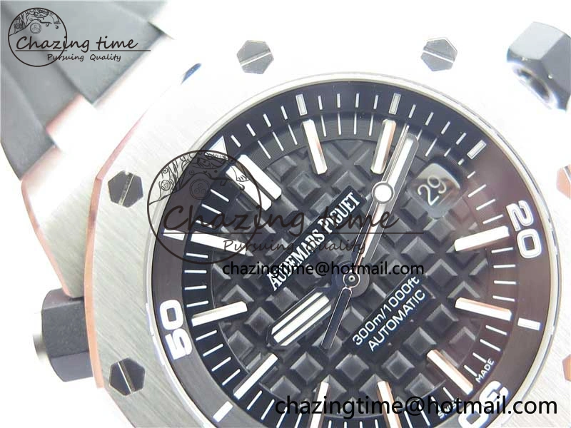 Royal Oak Offshore Diver 15703 ZF 1:1 Best Edition Black Dial on Black Rubber Strap A Trendsetting 4816