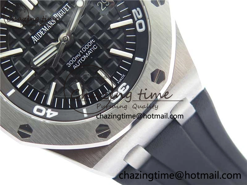 Royal Oak Offshore Diver 15703 ZF 1:1 Best Edition Black Dial on Black Rubber Strap A Trendsetting 4816