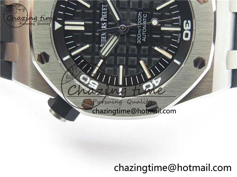 Royal Oak Offshore Diver 15703 ZF 1:1 Best Edition Black Dial on Black Rubber Strap A Trendsetting 4816