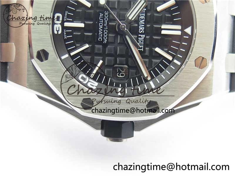 Royal Oak Offshore Diver 15703 ZF 1:1 Best Edition Black Dial on Black Rubber Strap A Trendsetting 4816