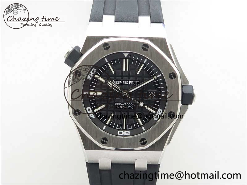 Royal Oak Offshore Diver 15703 ZF 1:1 Best Edition Black Dial on Black Rubber Strap A Trendsetting 4816