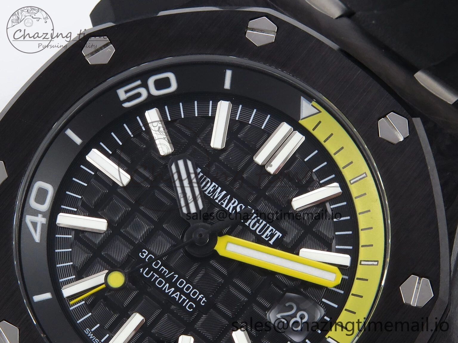 Comfortable Royal Oak Offshore Diver 15706 Forged Carbon IPF Best Edition on Rubber Strap MIYOTA 4394