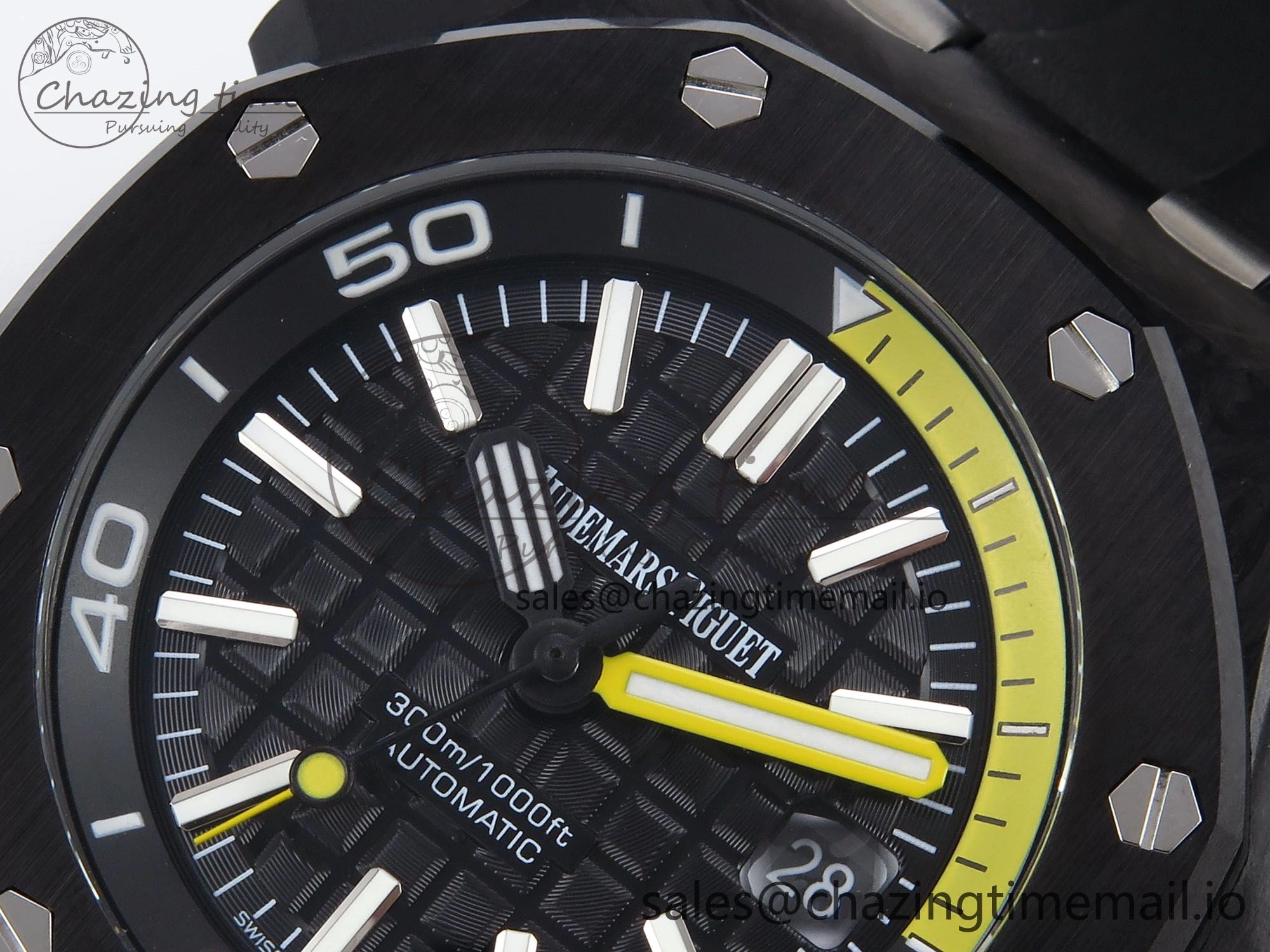 Comfortable Royal Oak Offshore Diver 15706 Forged Carbon IPF Best Edition on Rubber Strap MIYOTA 4394