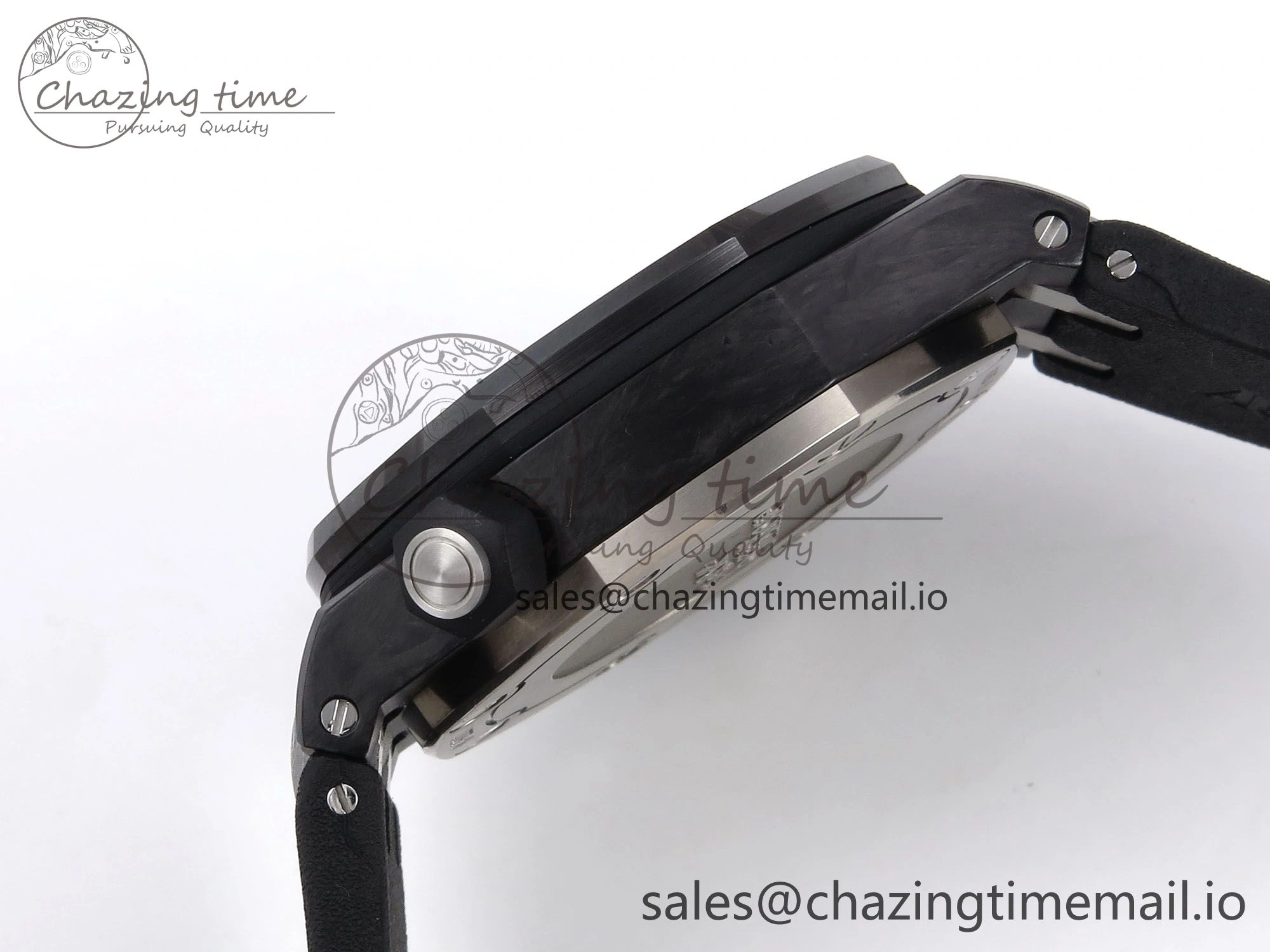 Comfortable Royal Oak Offshore Diver 15706 Forged Carbon IPF Best Edition on Rubber Strap MIYOTA 4394