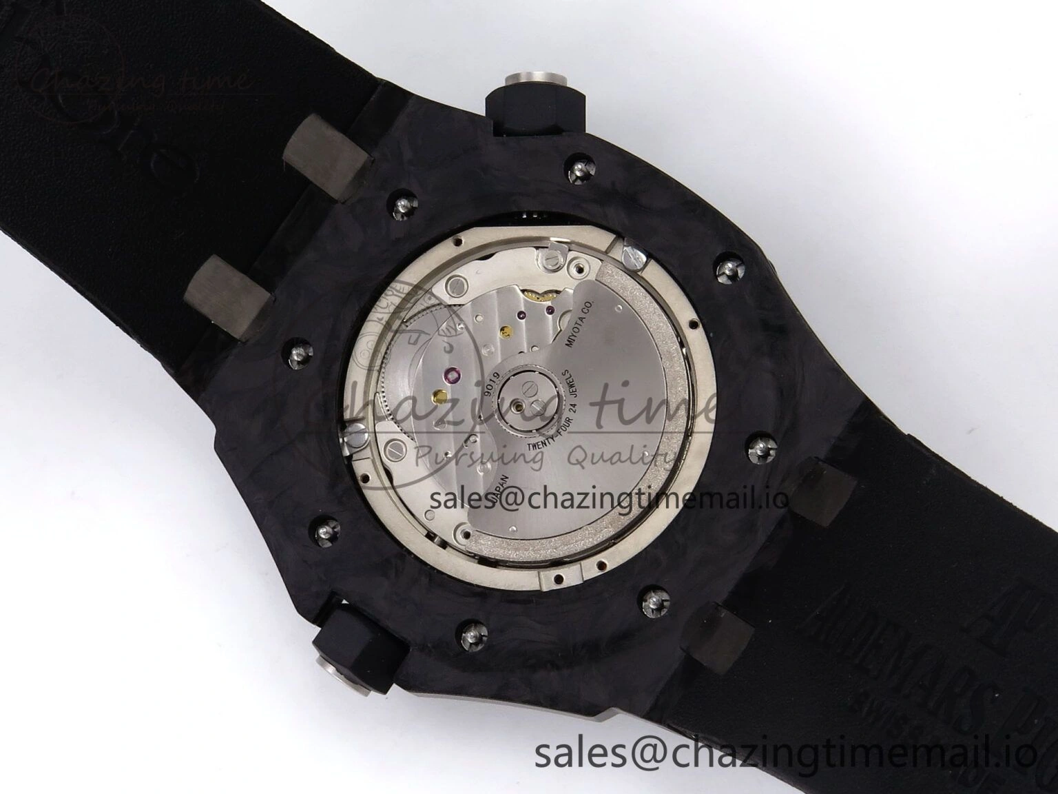 Comfortable Royal Oak Offshore Diver 15706 Forged Carbon IPF Best Edition on Rubber Strap MIYOTA 4394