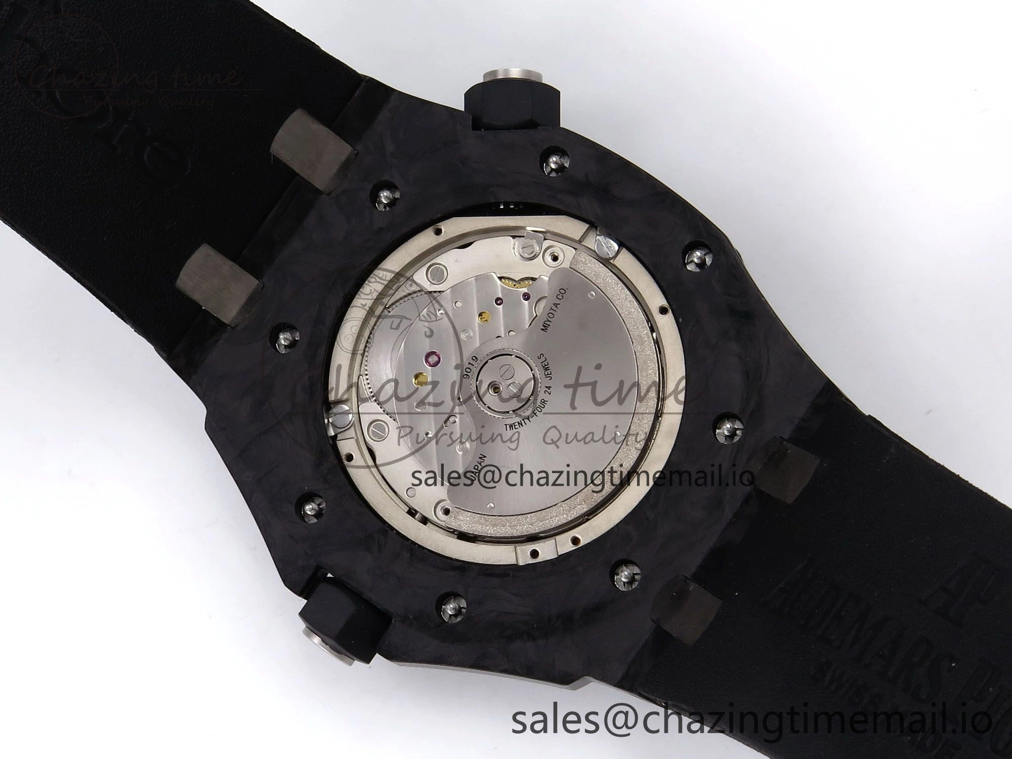 Comfortable Royal Oak Offshore Diver 15706 Forged Carbon IPF Best Edition on Rubber Strap MIYOTA 4394