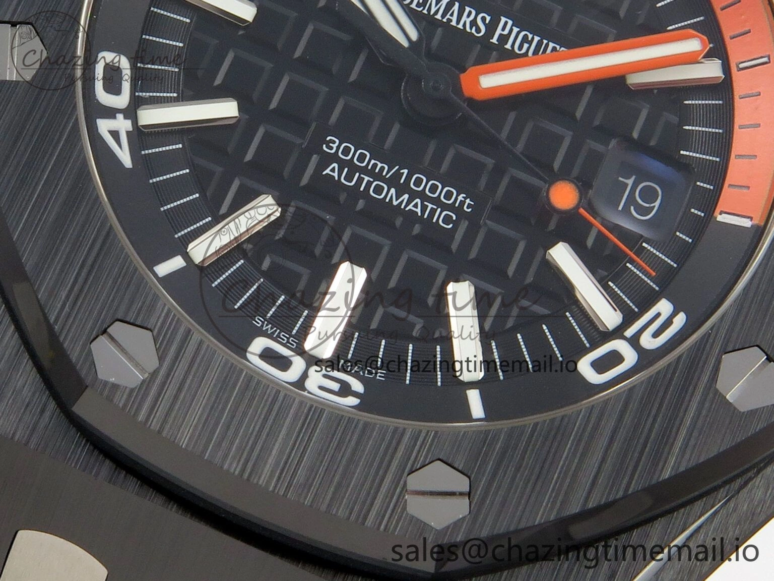 Neat Royal Oak Offshore Diver 15707 Black Ceramic APSF Black Orange Dial on Black Rubber Strap SH3120 Super Clone 4255