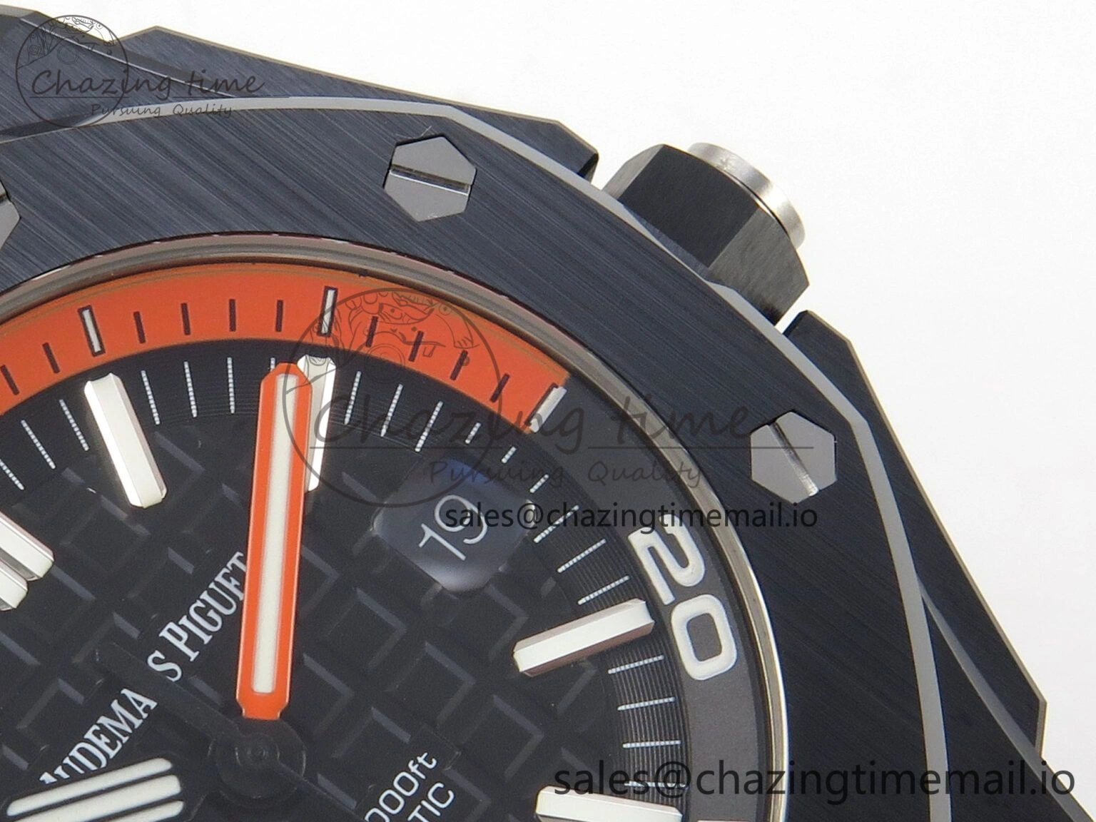 Neat Royal Oak Offshore Diver 15707 Black Ceramic APSF Black Orange Dial on Black Rubber Strap SH3120 Super Clone 4255