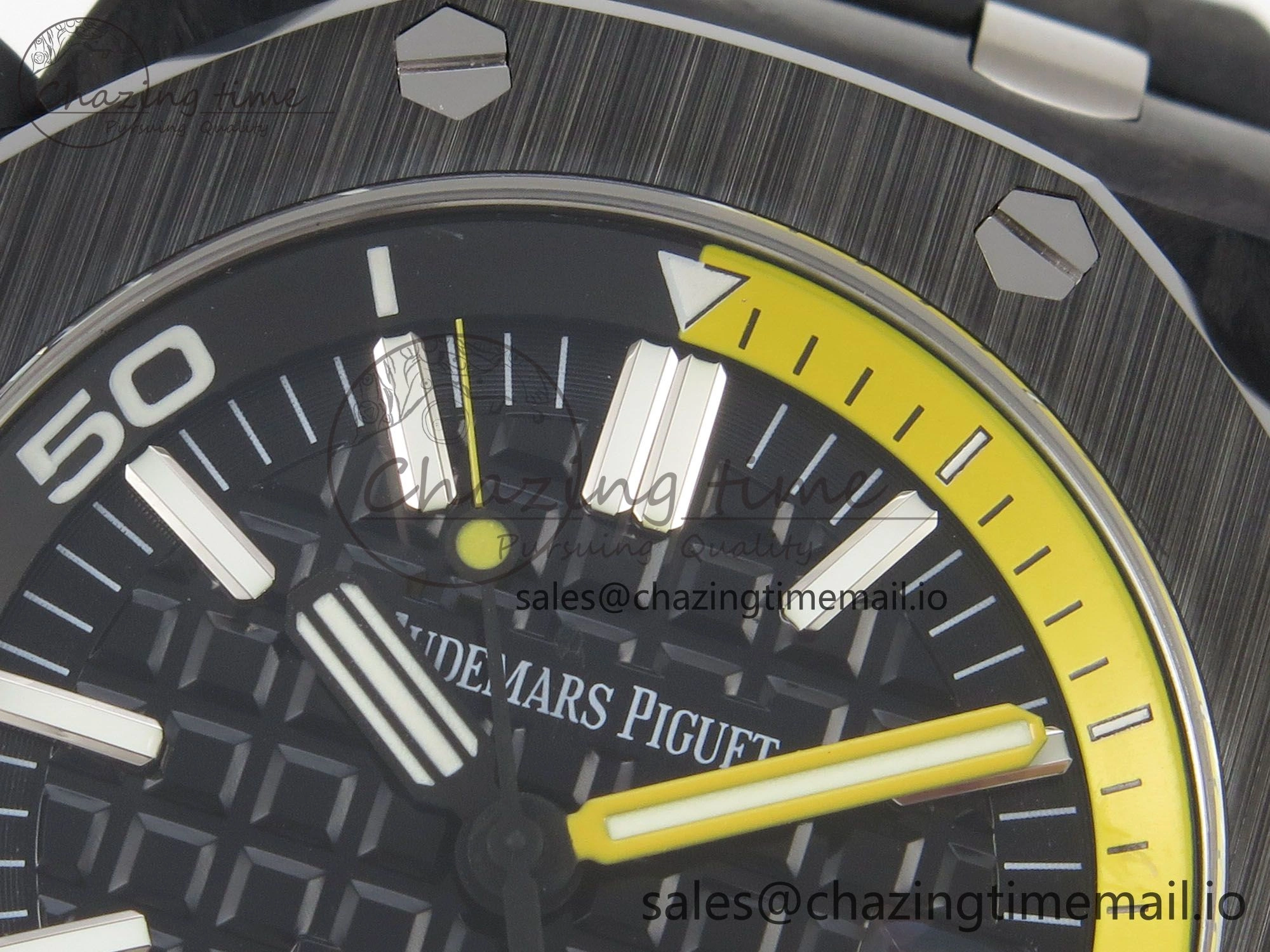 DailyWear Royal Oak Offshore Diver 15707 Black Ceramic APSF Black Yellow Dial on Black Rubber Strap SH3120 Super Clone 4253
