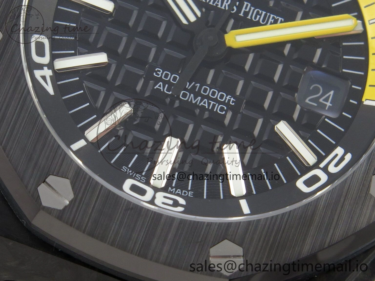 DailyWear Royal Oak Offshore Diver 15707 Black Ceramic APSF Black Yellow Dial on Black Rubber Strap SH3120 Super Clone 4253