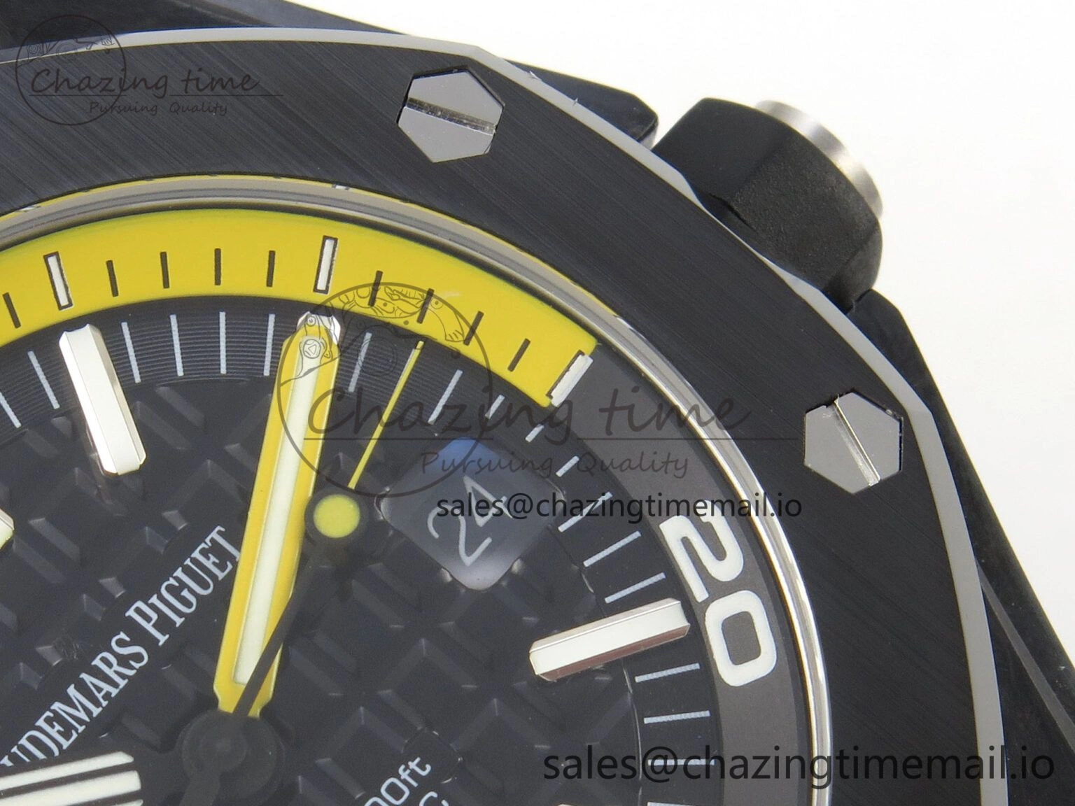 DailyWear Royal Oak Offshore Diver 15707 Black Ceramic APSF Black Yellow Dial on Black Rubber Strap SH3120 Super Clone 4253