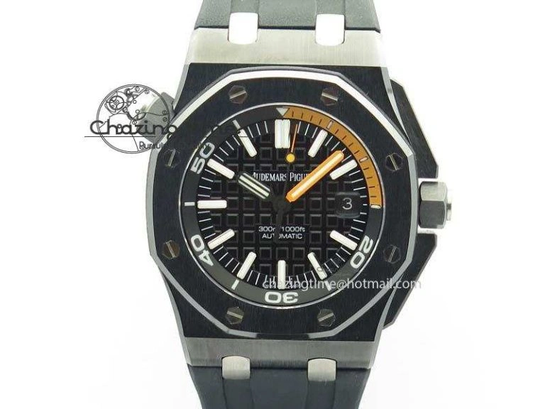 StreetReady Royal Oak Offshore Diver 15707 Real Ceramic BP-Maker On Rubber Strap A 5040