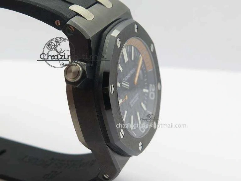 StreetReady Royal Oak Offshore Diver 15707 Real Ceramic BP-Maker On Rubber Strap A 5040