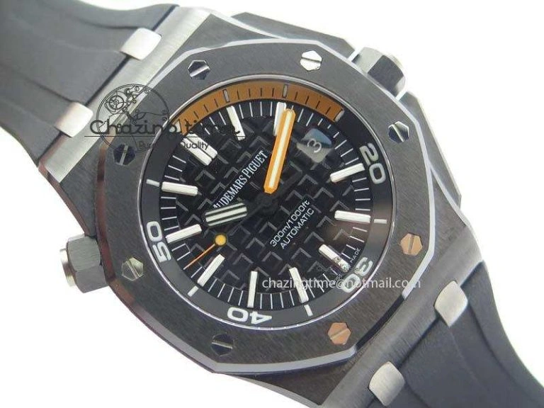 StreetReady Royal Oak Offshore Diver 15707 Real Ceramic BP-Maker On Rubber Strap A 5040