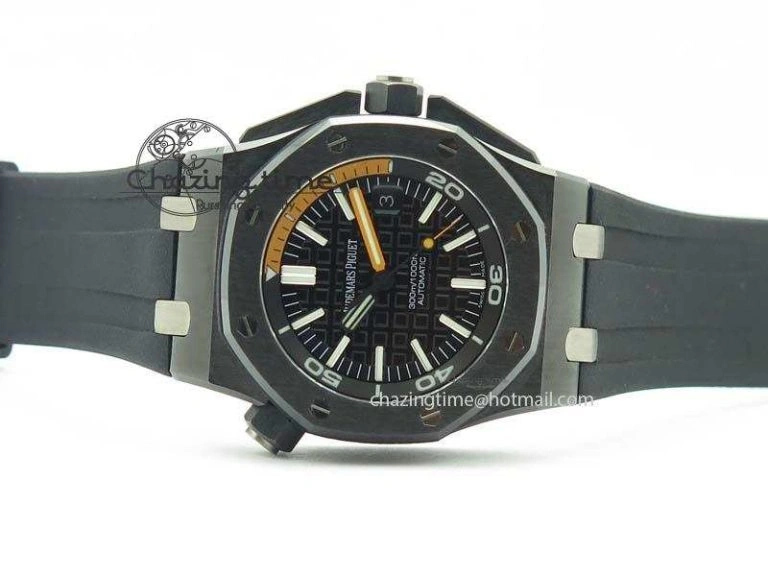 StreetReady Royal Oak Offshore Diver 15707 Real Ceramic BP-Maker On Rubber Strap A 5040
