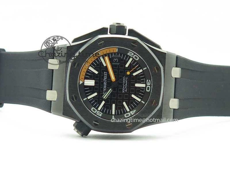StreetReady Royal Oak Offshore Diver 15707 Real Ceramic BP-Maker On Rubber Strap A 5040