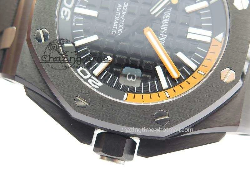 StreetReady Royal Oak Offshore Diver 15707 Real Ceramic BP-Maker On Rubber Strap A 5040