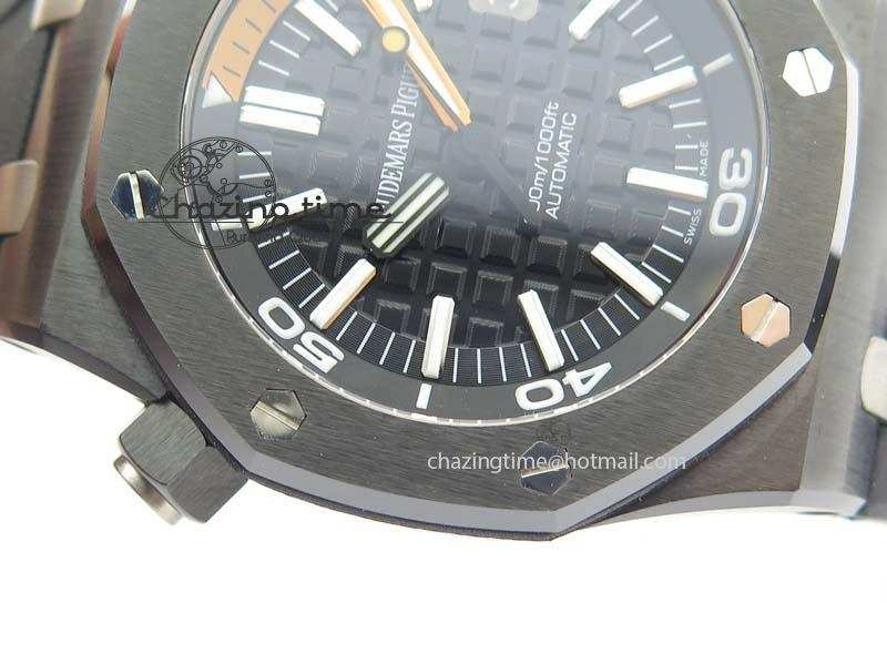 StreetReady Royal Oak Offshore Diver 15707 Real Ceramic BP-Maker On Rubber Strap A 5040