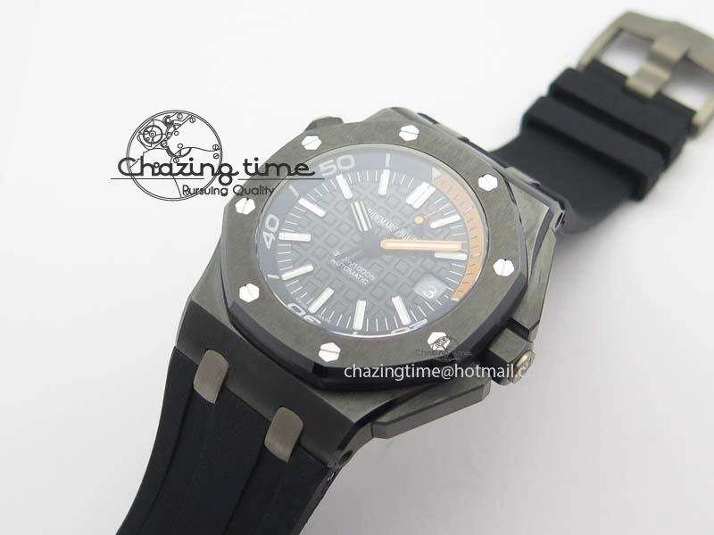 StreetReady Royal Oak Offshore Diver 15707 Real Ceramic BP-Maker On Rubber Strap A 5040